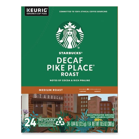 Starbucks Pike Place Decaf Coffee K-Cups, PK96 PK 12434952